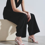 Rebecca white leather wedges