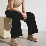 Mila beige linen flats