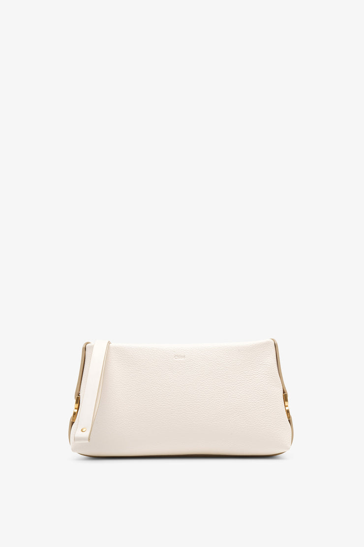 Marcie white leather clutch