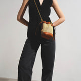 Marcie raffia bucket bag