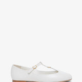 Marcie off white leather ballerina strap