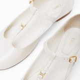Marcie off white leather ballerina strap