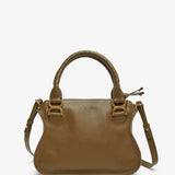 Marcie dark khaki leather tote bag