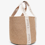 Woody raffia wild grey tote bag