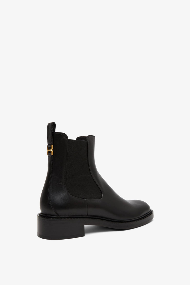 Marcie black leather chelsea boots