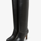 Eve black leather high boots