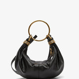 Small black bracelet hobo bag