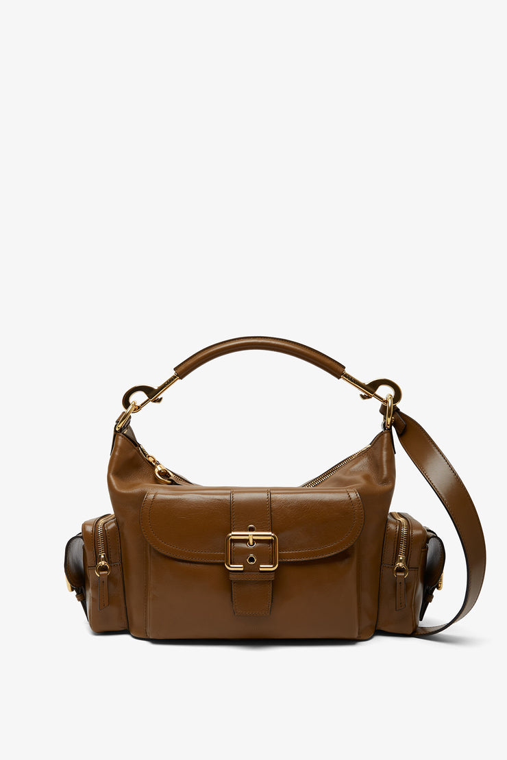 Shiny dark khaki camera bag