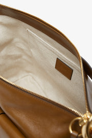 Shiny dark khaki camera bag