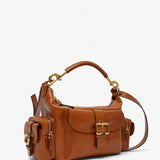 Shiny brown camera bag