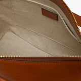 Shiny brown camera bag
