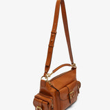 Shiny brown camera bag