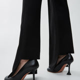 High-waisted pants in wool gabardine