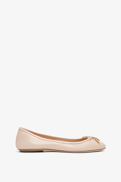 Iris beige leather ballerinas