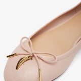 Iris beige leather ballerinas
