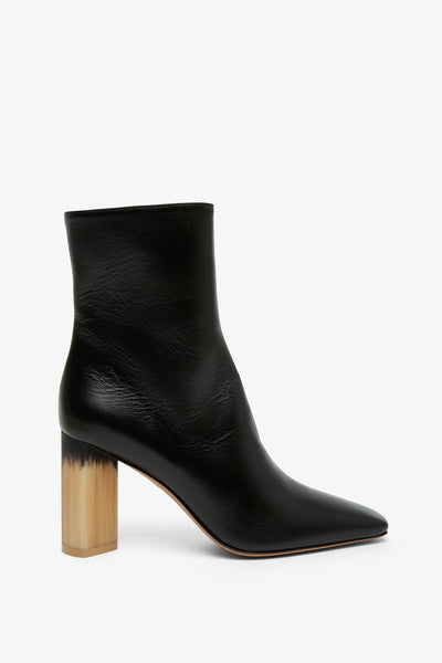 Georgia black leather ankle boots