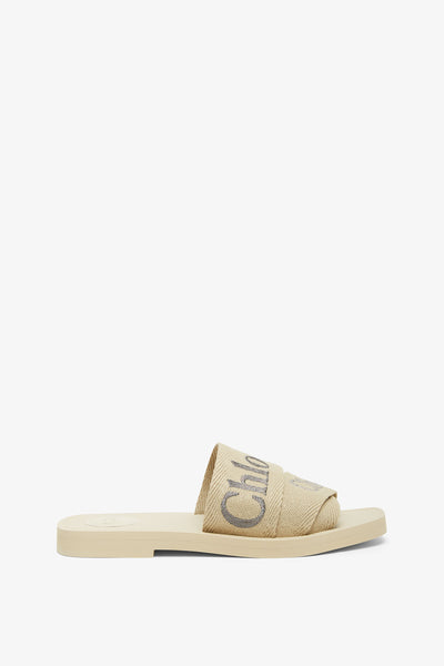 Woody beige slides