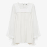 Fluid silk crepon mini dress