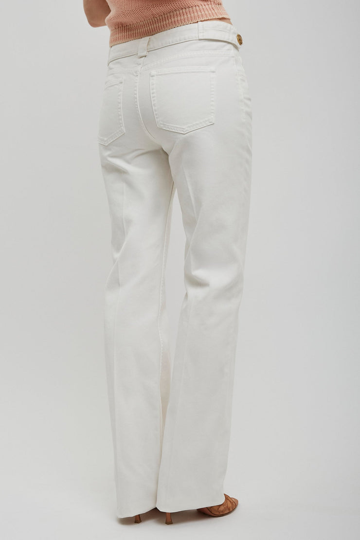 Straight cotton canvas trousers