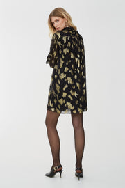 Silk jacquard lurex mini dress