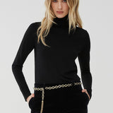 Fitted wool knit turtleneck