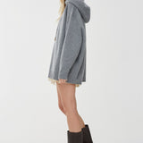 Oversized wool cashmere zip hoodie