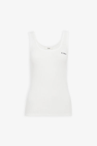 Logo cotton jersey tank top