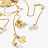 Shells scarf necklace in vintage gold