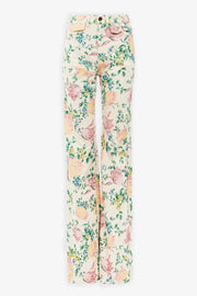 Flower jeans with flared legs