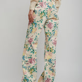 Flower jeans with flared legs
