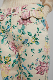 Flower jeans with flared legs