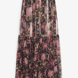 Black flower maxi skirt
