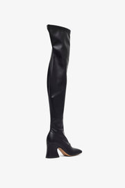 Janis black leatherover knee boots