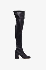 Janis black leatherover knee boots