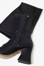 Janis black leatherover knee boots