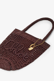 Summer banana small brown tote bag