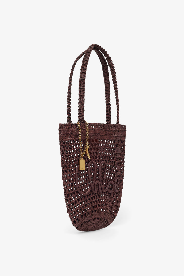 Summer banana small brown tote bag
