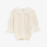 Lace-trimmed polo shirt