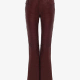 Flared trousers in leather