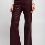 Flared trousers in leather