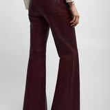 Flared trousers in leather