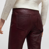 Flared trousers in leather