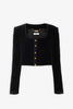 Cropped Spencer black velvet jacket