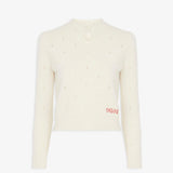 Logo white knitted jumper