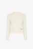 Logo white knitted jumper