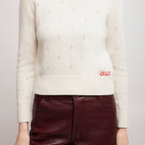 Logo white knitted jumper