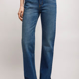 Straight blue denim jeans