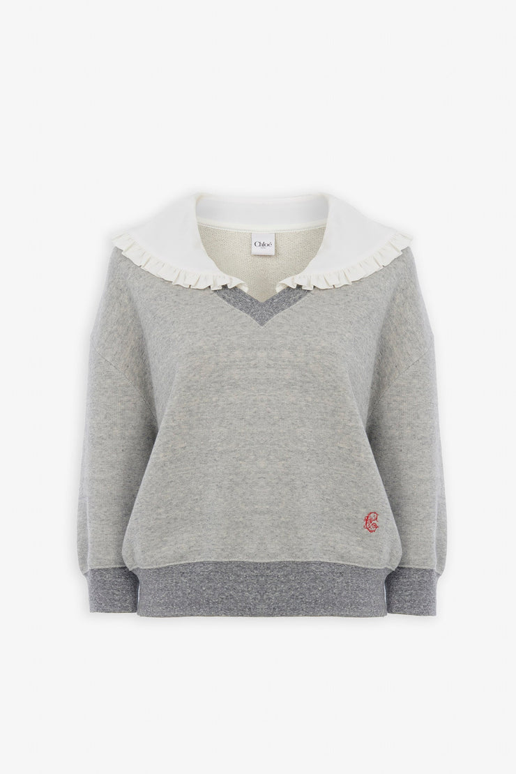 Collared V-neck jumper