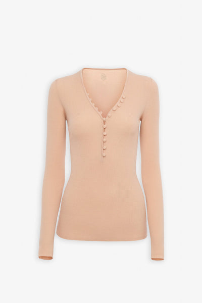 Henley wool knit shirt