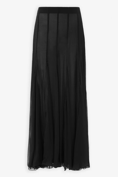 Gathered fluid maxi black skirt